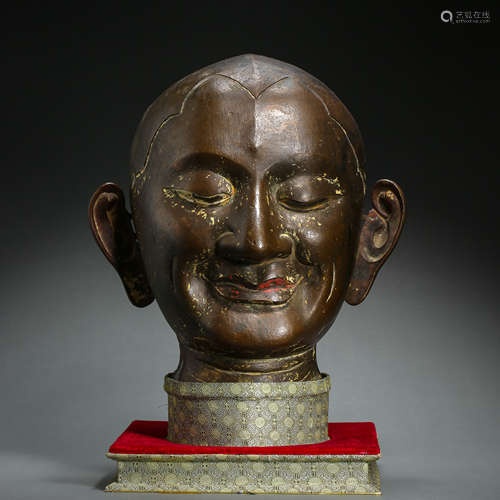 BRONZE BUDDHA HEAD, QING DYNASTY, CHINA