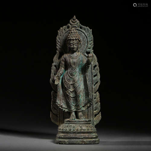 BRONZE BUDDHA STANDING STATUE, ANCIENT PERSIAN CULTURE