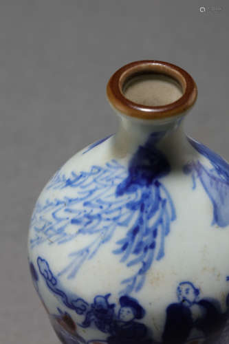 BLUE AND WHITE PORCELAIN PLUM VASE, QIANLONG PERIOD, CHINA