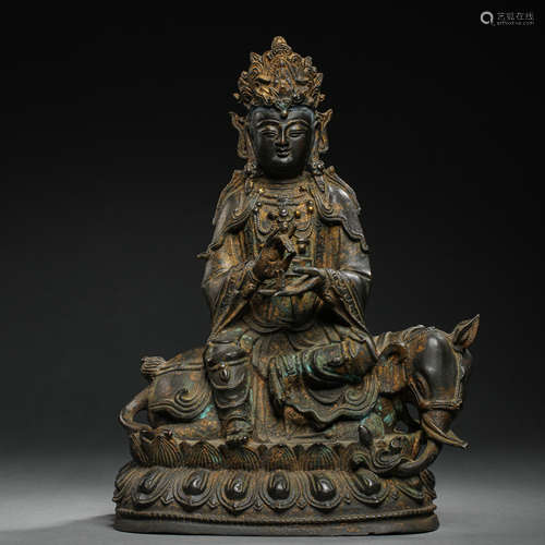 SEATED BRONZE BUDDHA, MING DYNASTY, CHINA