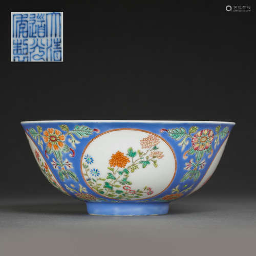 CHINESE QING DYNASTY FLOWER PATTERN BOWL