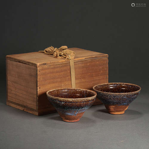 A PAIR OF JIAN WARE FANCY GLAZE ZHAN, SOUTHERN SONG DYNASTY,...