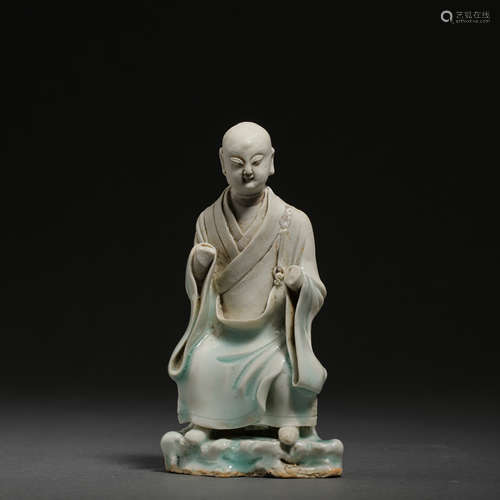 HUTIAN WARE SEATED CELADON BUDDHA, SOUTHERN SONG DYNASTY, CH...