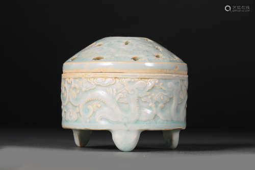 CHINESE HUTIAN WARE CELADON ENGRAVED FLOWER PATTERN INCENSE ...