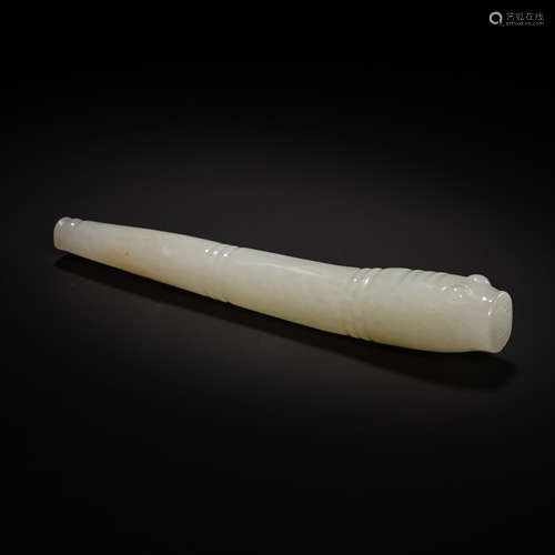 HETIAN JADE CIGARETTE HOLDER , QING DYNASTY, CHINA