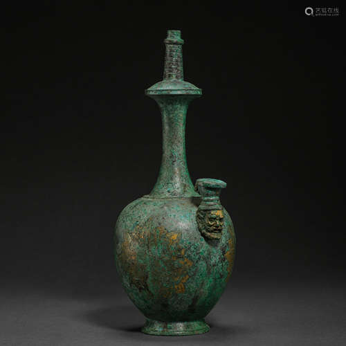 CHINESE TANG DYNASTY BRONZE PURIFYING BOTTLE