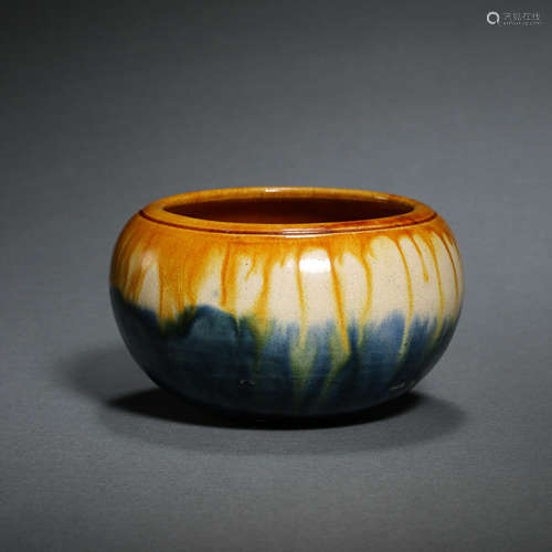 TRI COLOURED GLAZED BOWL, TANG DYNASTY, CHINA