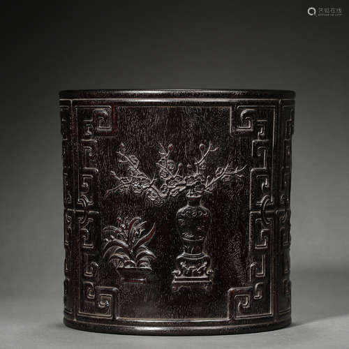 CHINA QING DYNASTY ROSEWOOD PEN HOLDER