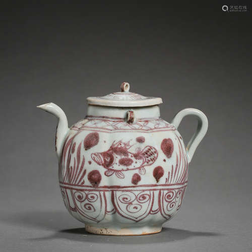 CHINESE UNDERGLAZED RED POT, MING DYNASTY