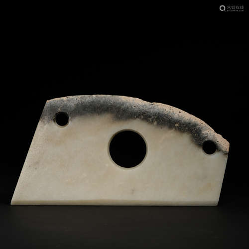 CHINESE HETIAN JADE THREE HOLE WARE, QIJIA CULTURE