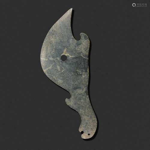 CHINESE HETIAN JADE BIRD SHAPED KNIFE, QIJIA CULTURE