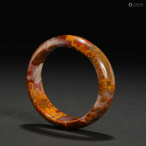 CHINESE NANHONG AGATE BRACELET, HAN DYNASTY