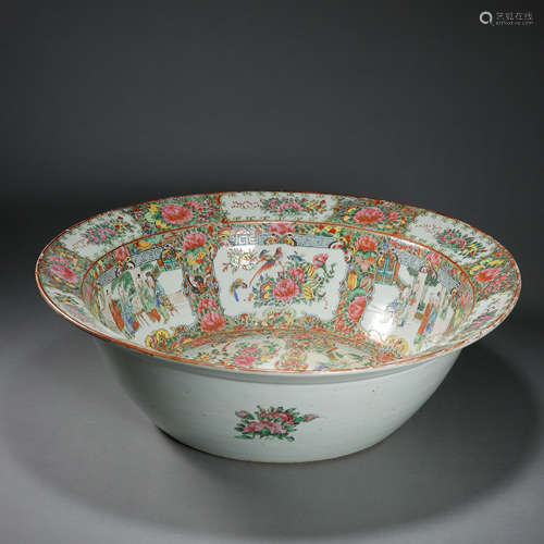 CHINA QING DYNASTY FAMILLE ROSE LARGE BASIN