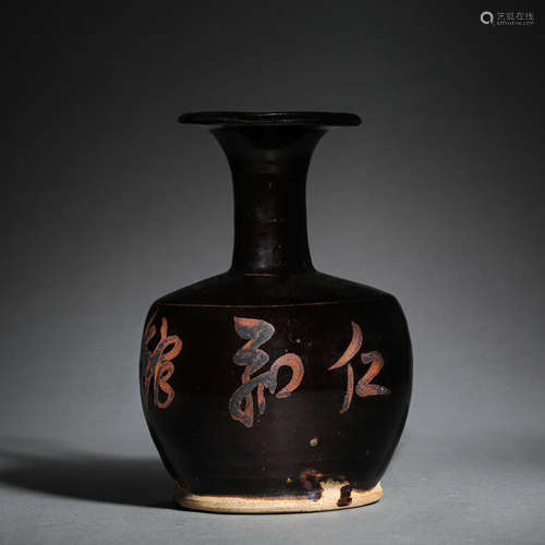 CHINESE GANZHOU WARE LONG NECKED VASE, SOUTHERN SONG DYNASTY