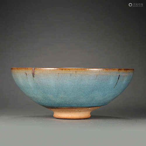 CHINESE JUN WARE SKY BLUE GLAZE BOWL, JIN DYNASTY