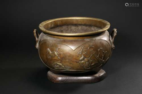 Copper Incense Burner Qing Dynasty