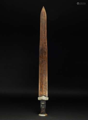 Bronze Sword Inlaid with Gold and Silver Han Dynasty