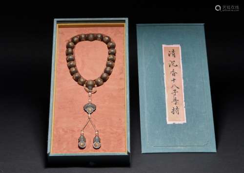 Eighteen gilt silver gilt packages with agarwood in the Qing...