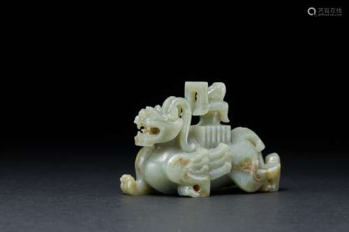 Hetian Jade Tiger Symbol Han Dynasty