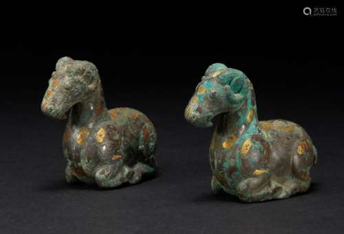 Bronze sheep-shaped ornaments Han Dynasty