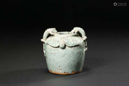 Celadon Beast Ear Jar Song Dynasty