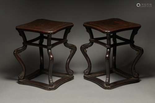 Qing Dynasty Rosewood Stool