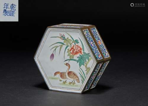 Enamel Flower and Bird Cover Box Qing Dynasty