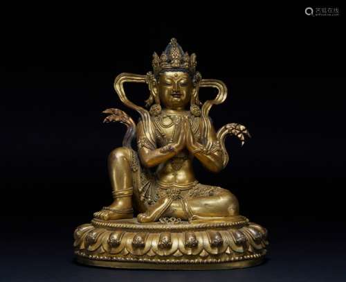 The gilt bronze dancing bodhisattva of the Qing Dynasty