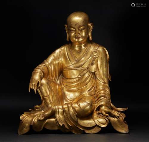 Gilt bronze statue of Guanyin Bodhisattva Ying from the Qing...