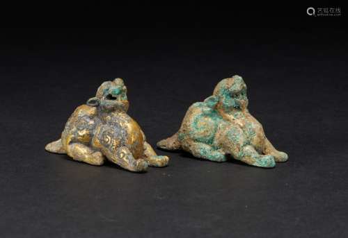 Bronze animal head ornaments  Han Dynasty