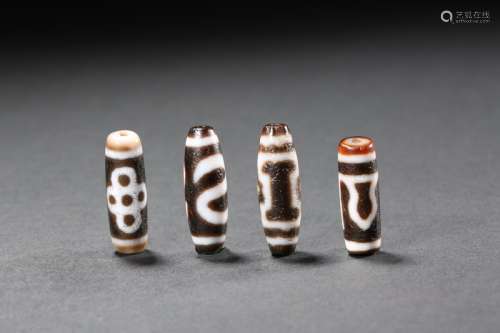 Special Totem Dzi Bead Tang Dynasty