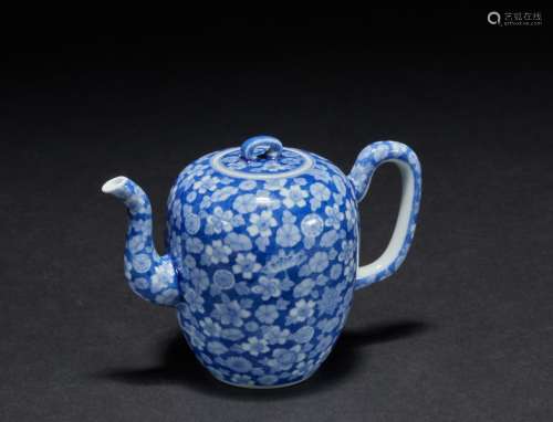Blue and white flower holding pot Qing Dynasty