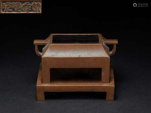 Bronze Square Incense Burner Ming Dynasty