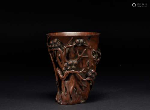 Woodcarving pen holder Qing Dynasty