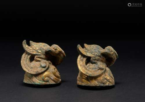 Bronze bird-shaped paperweight in Han Dynasty