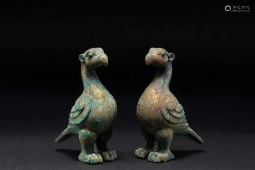 Bronze bird-shaped ornaments Han Dynasty