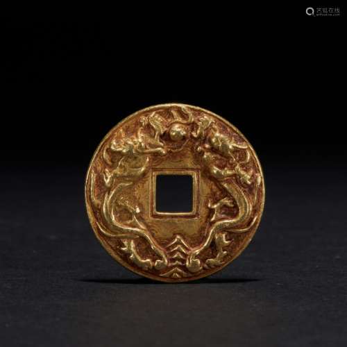 Gold coin with dragon pattern Song Dynasty