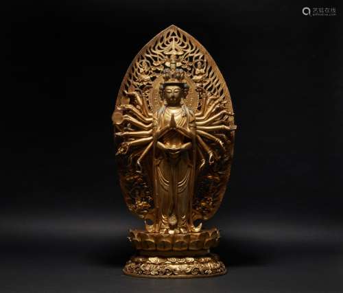 Gilt Bronze Twenty-eight Arm Guanyin Qing Dynasty