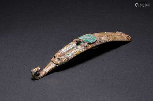 Inlaid gold and silver belt hook Han Dynasty