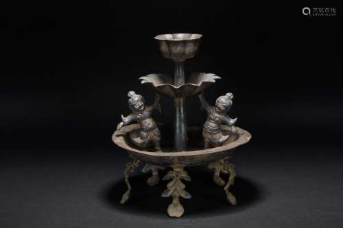 Silver figure lamp Tang Dynasty
