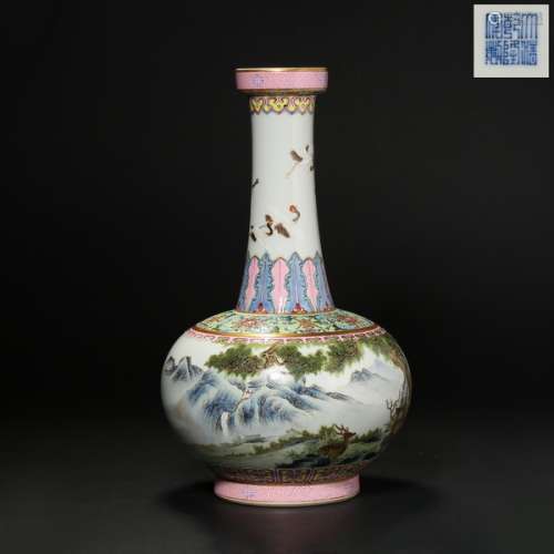 Pastel Flower Bottle Qing Dynasty