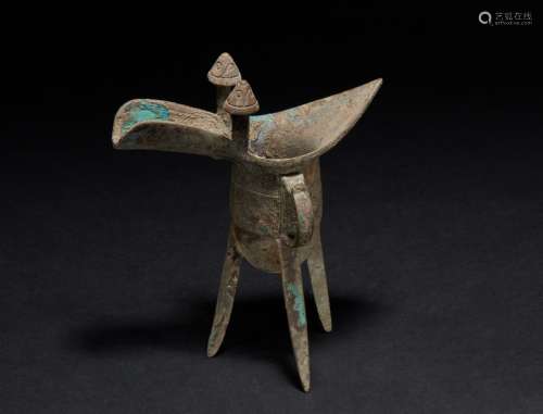 Bronze beast design jue cup Han Dynasty