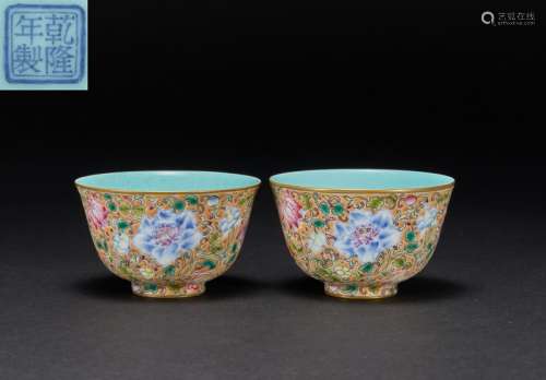 Pastel Flower Cup Qing Dynasty