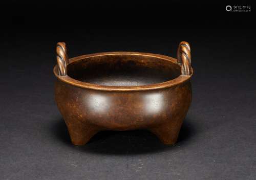 Bronze Double Ear Incense Burner Ming Dynasty