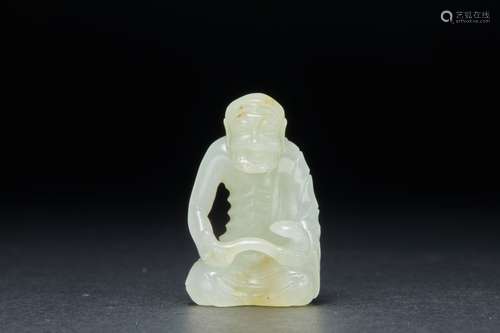 The Arhat Statue of Hetian Jade in Qing Dynasty