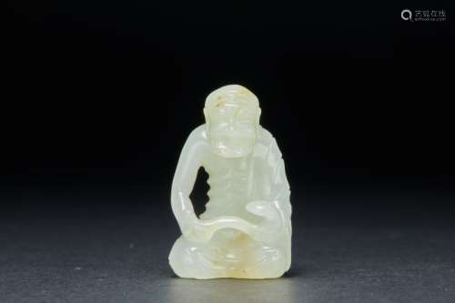 The Arhat Statue of Hetian Jade in Qing Dynasty