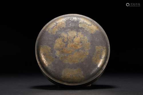 Silver Inlaid Gold Powder Box Tang Dynasty