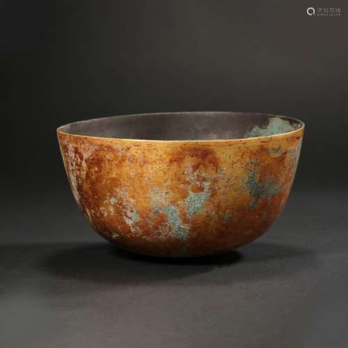 Gilt Bronze Bowl with Characters Liao Dynasty