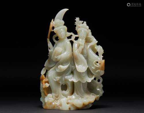 Hetian Jade Maid's Decoration Qing Dynasty