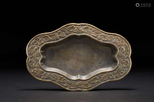Silver inlaid gold plate Tang Dynasty
